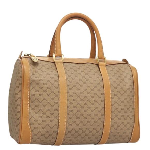 GUCCI Micro GG Supreme Hand Bag Pvc Beige Gold - Picture 1 of 16